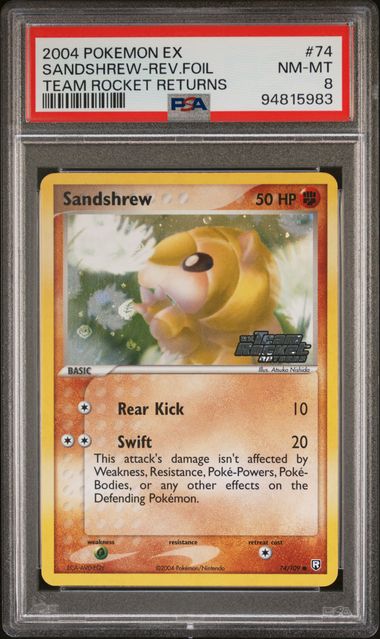 Sandshrew 74 109 EX: Team Rocket Returns Reverse Foil PSA 8 94815983 Fashion