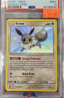 Eevee SV41 SV94 Sun & Moon: Hidden Fates PSA 9 52189930 Fashion