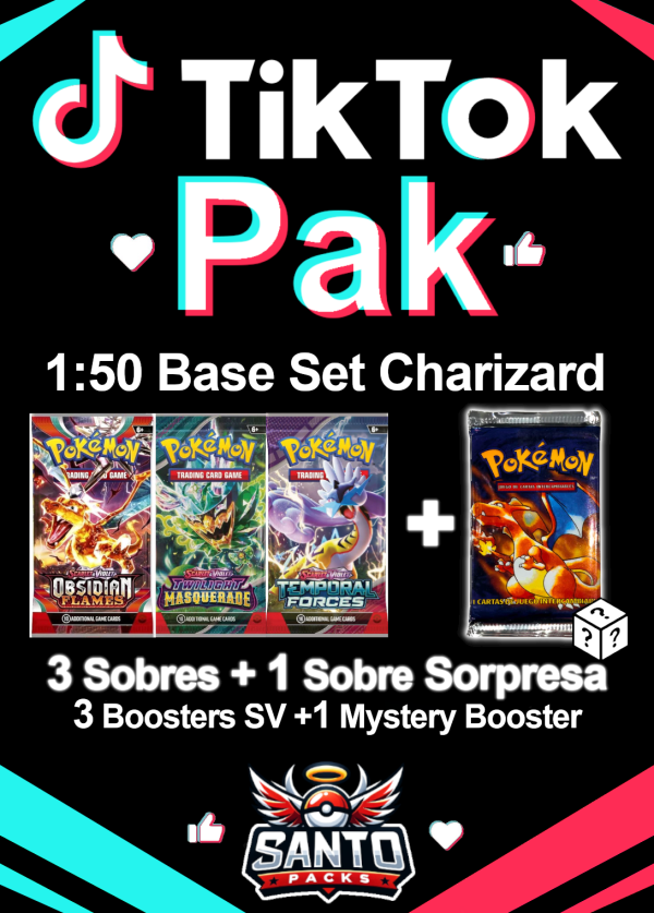 TikTok Pak | 3 Sobres + 1 Sobre Extra en Español Santo Packs 2024 Supply