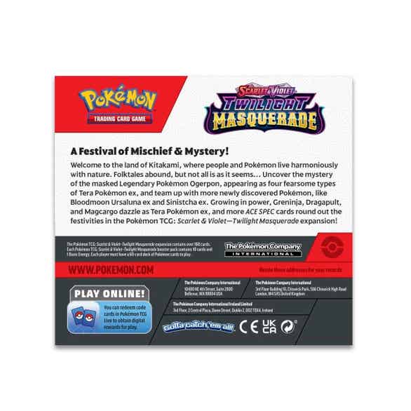 Pokémon | Caja 36 Sobres Mascarada Crepuscular Español 2024 Online