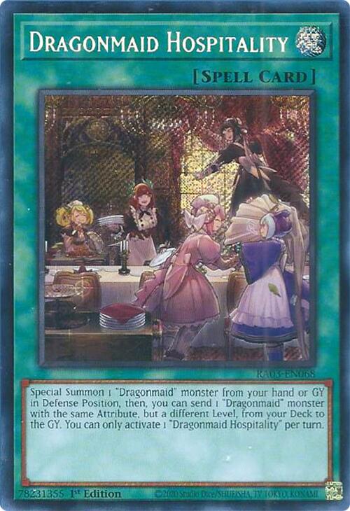 Dragonmaid Hospitality (Secret Rare) [RA03-EN068] Secret Rare For Sale