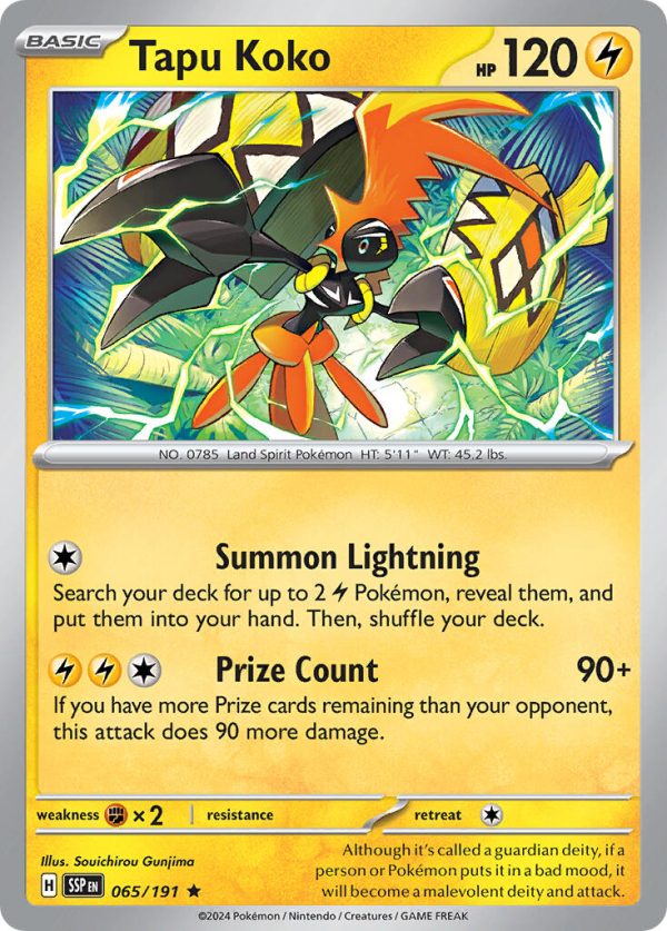 Tapu Koko (065 191) (Theme Deck Exclusive) [Scarlet & Violet: Surging Sparks] Hot on Sale