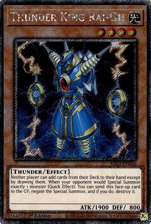 Thunder King Rai-Oh (Platinum Secret Rare) [RA03-EN206] Platinum Secret Rare Discount