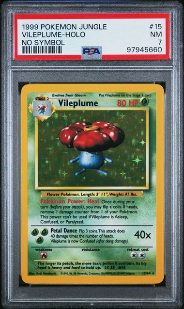 Vileplume (No Symbol) 15 64 Jungle PSA 7 97945660 Fashion