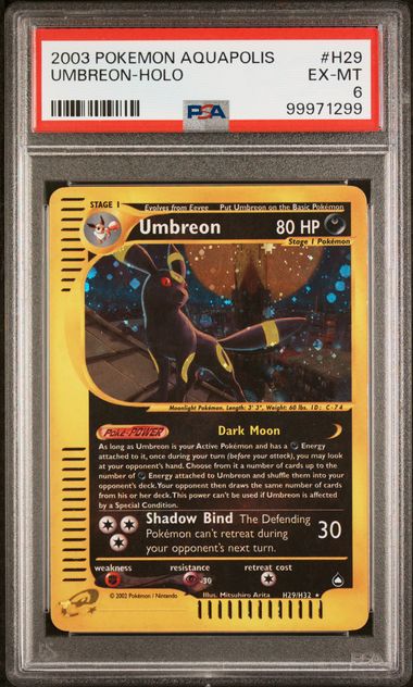 Umbreon H29 H32 Aquapolis PSA 6 99971299 on Sale