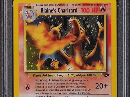 Blaine s Charizard (Corrected Symbol) 2 132 Gym Challenge PSA 8 62382523 Hot on Sale