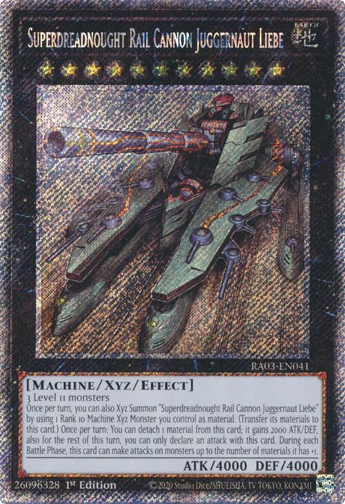 Superdreadnought Rail Cannon Juggernaut Liebe (Platinum Secret Rare) [RA03-EN041] Platinum Secret Rare Supply