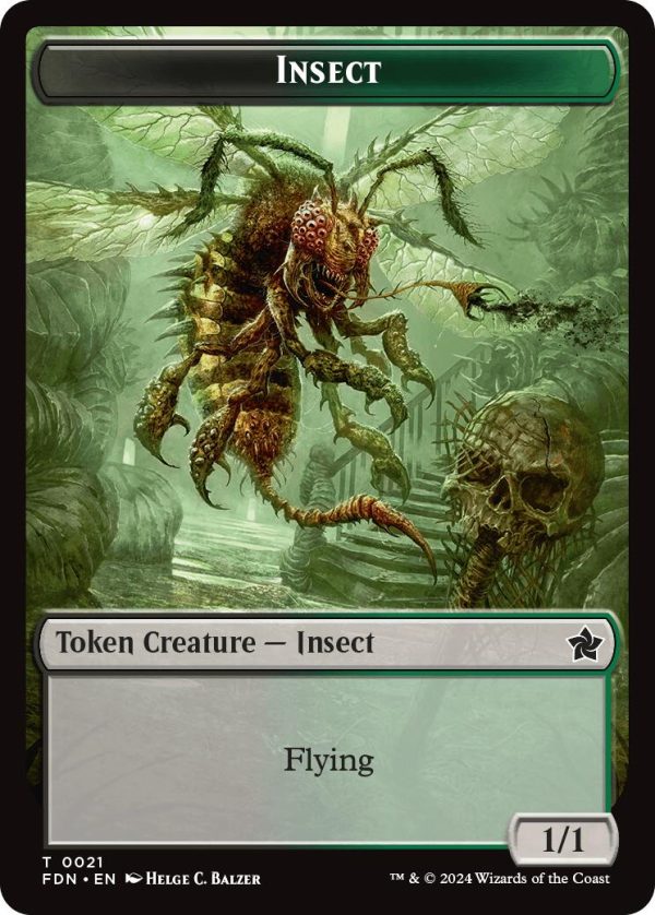 Zombie    Insect Doubled-Sided Token [Foundations Tokens] Online Sale