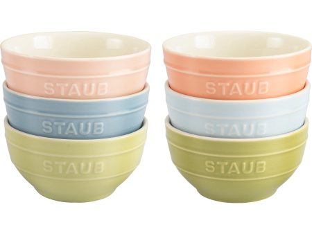 Staub Ceramic 6-pc 4.75-inch Small Universal Bowl Macaron Pastel Colors Hot on Sale