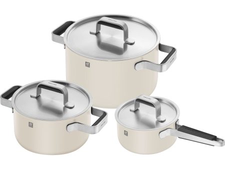 Zwilling Pure 6-pc Stainless Steel Cookware Set, Ivory Hot on Sale