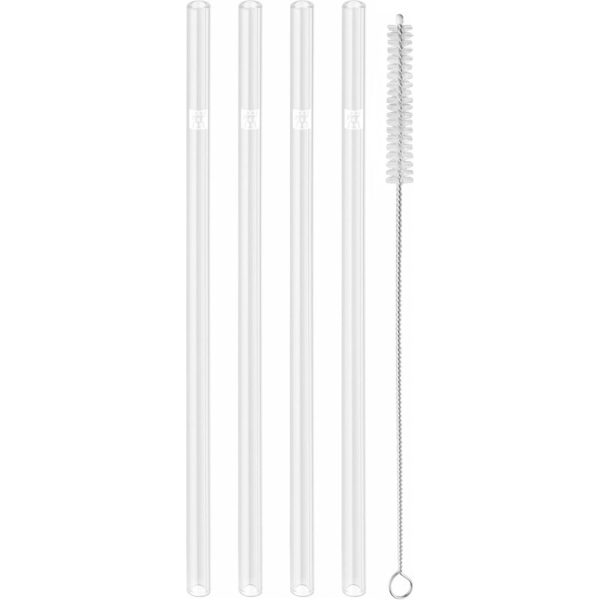 Zwilling Sorrento 5-pc Straight Glass Straw Set - Clear Fashion