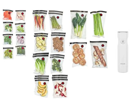 Zwilling Fresh & Save 30-pc Assorted Sizes Vacuum Sealer Bags, Reusable Sous Vide Bags with Vacuum Pump For Discount