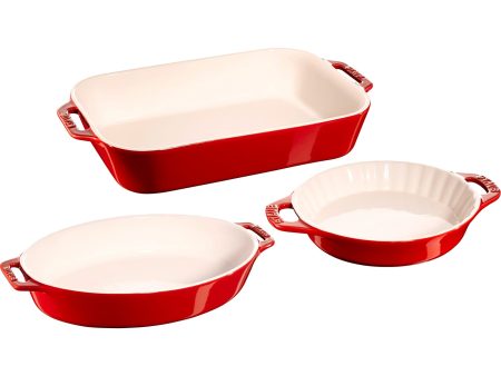 Staub Ceramic 3-pc Mixed Baking Dish Set - Cherry Supply