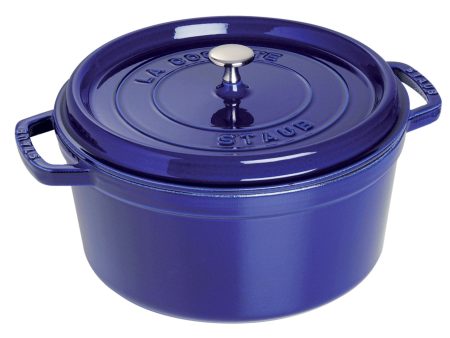 Staub Cast Iron 5.5-qt Round Cocotte - Dark Blue Online now