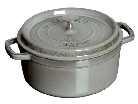 Staub Cast Iron 5.5-qt Round Cocotte - Graphite Grey For Discount