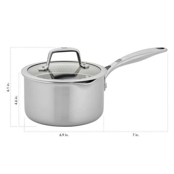 Zwilling Energy Plus 2-qt Stainless Steel Ceramic Nonstick Tall Saucepan For Discount