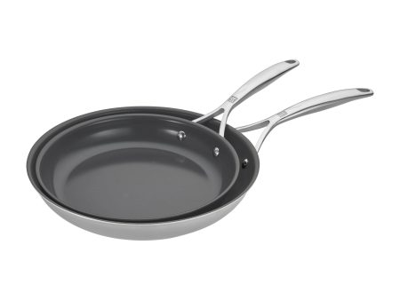 Zwilling Energy Plus 2-pc Stainless Steel Ceramic Nonstick 10-in & 12-in Fry Pan Set For Sale