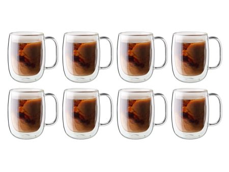 Zwilling Sorrento Plus 8-pc Double-Wall Glass Coffee Mug Set Online Hot Sale