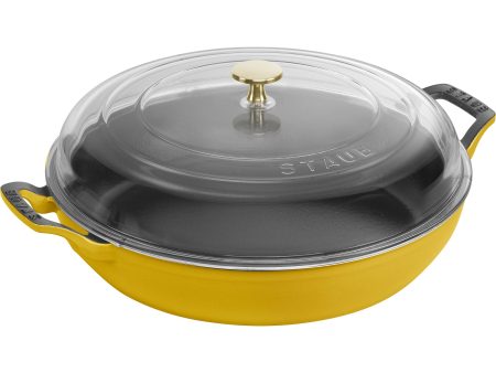 Staub Cast Iron 3.5-qt Braiser with Glass Lid - Citron Hot on Sale